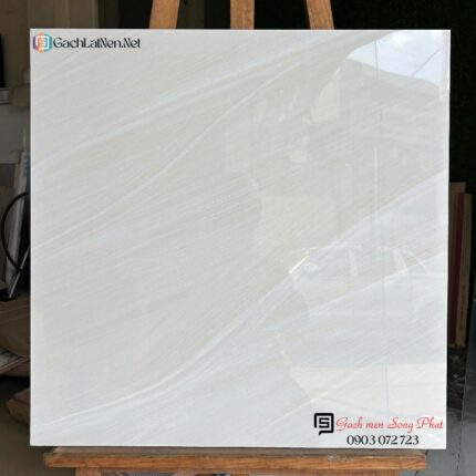 Gạch lát nền Hà Thanh 60x60 KR6611 kem vân Bóng kiếng