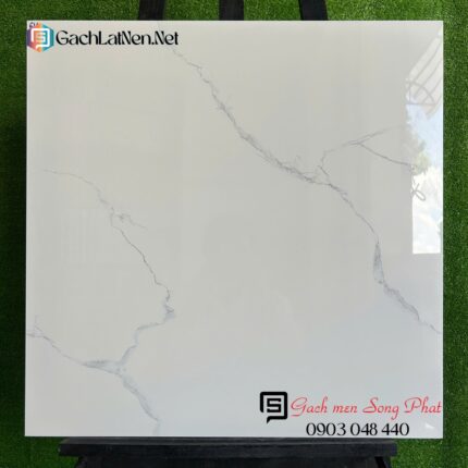 Gạch lát nền Hà Thanh 60x60cm 6141 Trắng khói